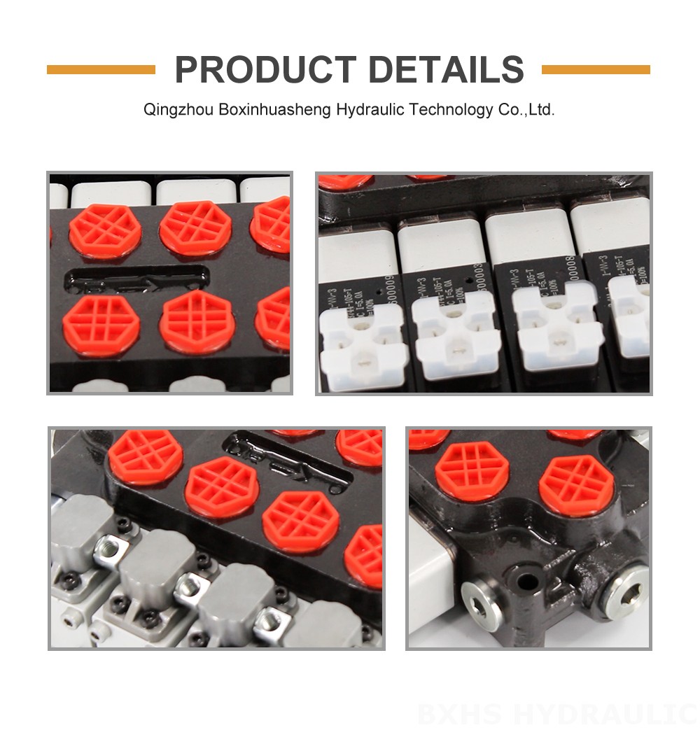 Q45 Solenoid And Manual 4 Spool Monoblock Directional Valve detailed image